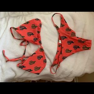 Orange Cactus print Bikini